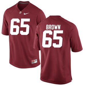 Men's Alabama Crimson Tide #65 Deonte Brown Brown Game Crimson NCAA College Football Jersey 2403XPDE8